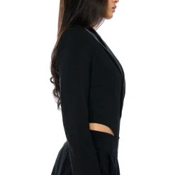 AWARD ME V NECK BLAZER BODYSUIT 13 AWARD ME V NECK BLAZER BODYSUIT -helmut shop award me v neck blazer bodysuit black 5 5