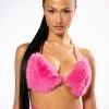 SUCH A DOLL FAUX FUR BRALETTE -helmut shop barbz faux fur bralette pink 1 1