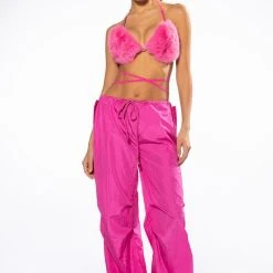 SUCH A DOLL FAUX FUR BRALETTE -helmut shop barbz faux fur bralette pink 3 3