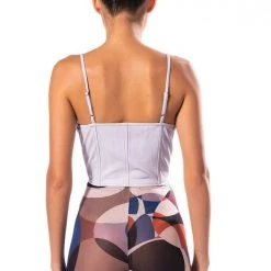 BE ABOUT IT SLEEVELESS FAUX LEATHER CORSET -helmut shop be about it sleeveless faux leather corset light purple 5 5