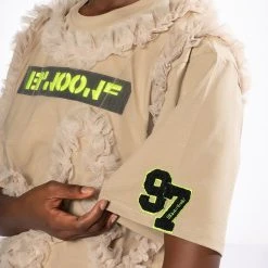 BEIGE RUFFLE TSHIRT -helmut shop beige ruffle tshirt beige 7 7 c1