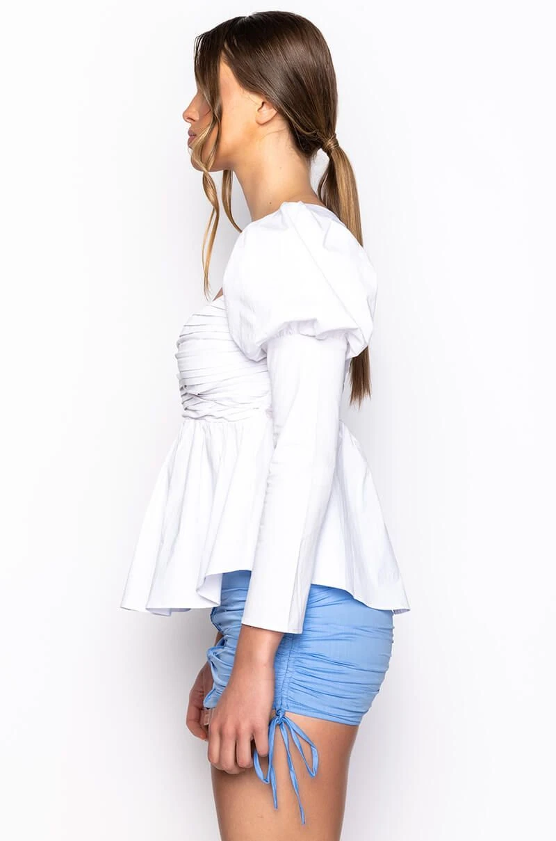 BELLE OF THE BALL PEPLUM PUFF SLEEVE BLOUSE 6 BELLE OF THE BALL PEPLUM PUFF SLEEVE BLOUSE - Image 4