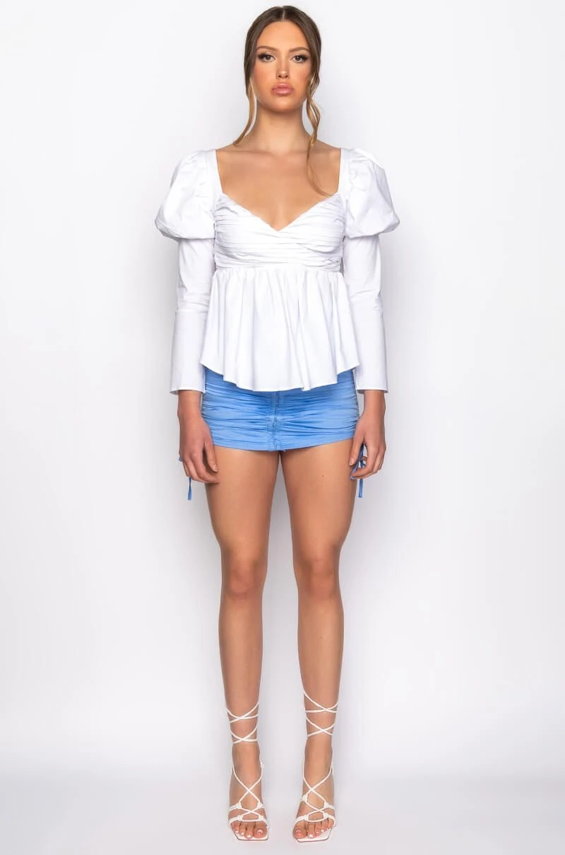 BELLE OF THE BALL PEPLUM PUFF SLEEVE BLOUSE 9 BELLE OF THE BALL PEPLUM PUFF SLEEVE BLOUSE - Image 7