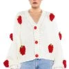 BERRIES BUTTON CARDIGAN -helmut shop berries button cardigan white multi 1 1 c1