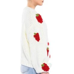 BERRIES BUTTON CARDIGAN -helmut shop berries button cardigan white multi 6 6 c1