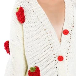 BERRIES BUTTON CARDIGAN -helmut shop berries button cardigan white multi 8 8