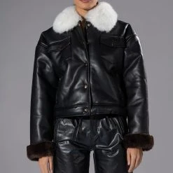 BETTER OFF ALONE FAUX LEATHER BERMUDA SHORT -helmut shop better off alone faux leather bermuda short black 4 4