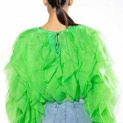 BIG MOMENT LONG SLEEVE BLOUSE -helmut shop big moment long sleeve blouse green 6 6