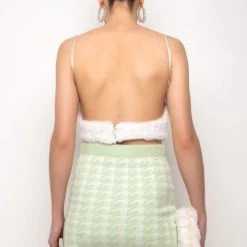 BIG SOFTIE RHINESTONE STRAP PLUSH CROP TOP -helmut shop big softie rhinestone strap plush crop top white 8 8