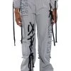 BLACK VILLAGE FOUNDATION LOGO LACE UP DETAIL JOGGER -helmut shop black village foundation logo lace up detail jogger grey 1 1