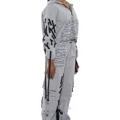 BLACK VILLAGE FOUNDATION LOGO LACE UP DETAIL JOGGER -helmut shop black village foundation logo lace up detail jogger grey 4 4