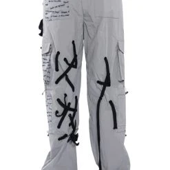 BLACK VILLAGE FOUNDATION LOGO LACE UP DETAIL JOGGER -helmut shop black village foundation logo lace up detail jogger grey 7 7