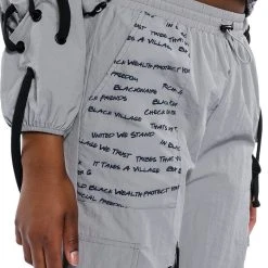 BLACK VILLAGE FOUNDATION LOGO LACE UP DETAIL JOGGER -helmut shop black village foundation logo lace up detail jogger grey 9 9