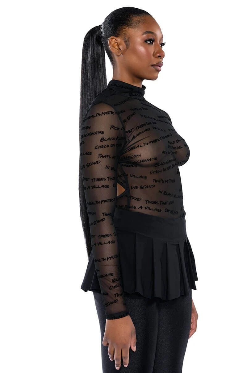BLACK VILLAGE FOUNDATION LOGO MESH BODYSUIT 4 BLACK VILLAGE FOUNDATION LOGO MESH BODYSUIT - Image 2