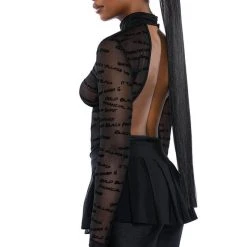 BLACK VILLAGE FOUNDATION LOGO MESH BODYSUIT 13 BLACK VILLAGE FOUNDATION LOGO MESH BODYSUIT -helmut shop black village foundation logo mesh bodysuit black 3 3