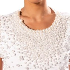 BLING IT ON EMBELLISHED T SHIRT -helmut shop bling it on embellished t shirt white 6 6