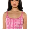 BLOWN AWAY CROPPED KNIT TANK TOP -helmut shop blown away cropped knit tank top pink 1 1