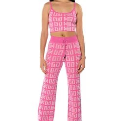 BLOWN AWAY CROPPED KNIT TANK TOP -helmut shop blown away cropped knit tank top pink 5 5