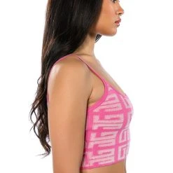 BLOWN AWAY CROPPED KNIT TANK TOP -helmut shop blown away cropped knit tank top pink 7 7
