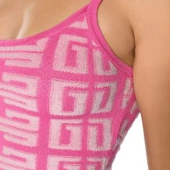 BLOWN AWAY CROPPED KNIT TANK TOP -helmut shop blown away cropped knit tank top pink 9 9