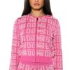 BLOWN AWAY ZIP UP SWEATER -helmut shop blown away zip up sweater pink 1 1