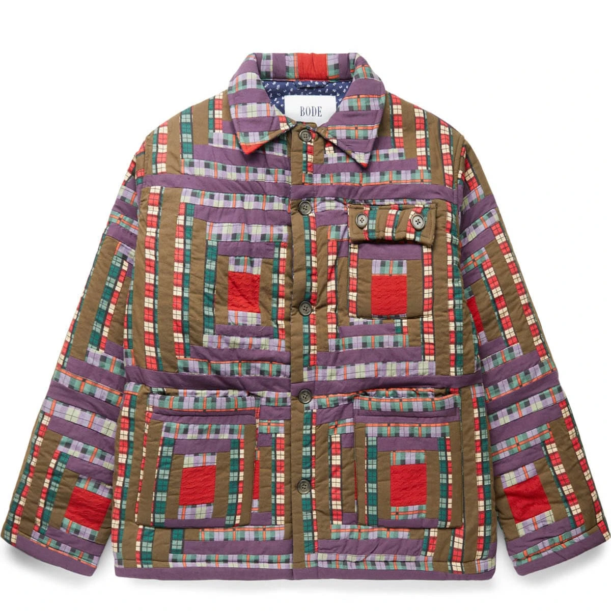 Bode PLAID LOG CABIN QUILT JACKET 3 Bode PLAID LOG CABIN QUILT JACKET