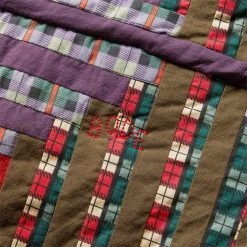 Bode PLAID LOG CABIN QUILT JACKET 11 Bode PLAID LOG CABIN QUILT JACKET -helmut shop bodePLAIDLOGCABINQUILTJACKETPURPLEMULTIMLMRF22OW003 5