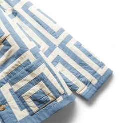 Bode WHITE HOUSE STEPS QUILT JACKET -helmut shop bodeWHITEHOUSESTEPSQUILTJACKETBLUECREAMMLMRF22OW016 3