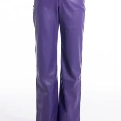 BOSS UP FAUX LEATHER PANTS -helmut shop boss up faux leather pants purple 5 5