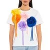 BOUQUET OF FLOWERS FABRIC DETAIL TSHIRT