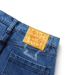 Brain Dead LOGOHEAD DENIM DOUBLE KNEE UTILITY PANT -helmut shop braindeadLOGOHEADDENIMDOUBLEKNEEUTILITYPANTINDIGO28BDW22B12002789BL06 3