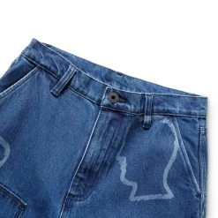 Brain Dead LOGOHEAD DENIM DOUBLE KNEE UTILITY PANT -helmut shop braindeadLOGOHEADDENIMDOUBLEKNEEUTILITYPANTINDIGO28BDW22B12002789BL06 4