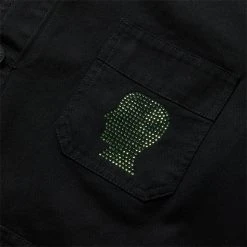 Brain Dead SQUIRREL RHINESTONE CHORE COAT -helmut shop braindeadSQUIRRELRHINESTONECHORECOATWASHEDBLACKSBDF22O00002570BK02 4