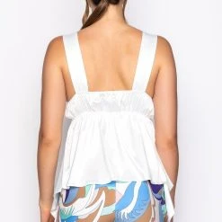 GOING OUT TONIGHT DEEP V SLEEVELESS BLOUSE -helmut shop brittany deep v sleeveless blouse white 5 5