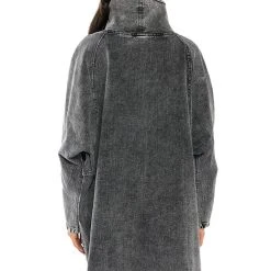 BROOKLYN MOCK NECK DENIM SHIFT DRESS -helmut shop brooklyn mock neck denim shift dress grey 7 7