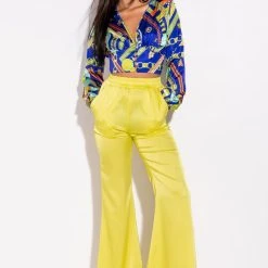 BRUNCH QUEEN DEEP V BUTTON UP BLOUSE -helmut shop brunch queen deep v button up blouse blue multi 2 2