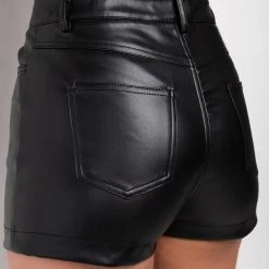 CALLIE FAUX LEATHER SHORT -helmut shop callie faux leather short black 8 8 c1