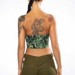 CAMO MESH CORSET -helmut shop camo mesh corset green multi 5 5