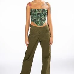 CAMO MESH CORSET -helmut shop camo mesh corset green multi 7 7