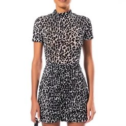 CANT BE TAMED SHORT SLEEVE MOCK NECK BODYSUIT -helmut shop cant be tamed short sleeve mock neck bodysuit white multi 4 4 c1 c1