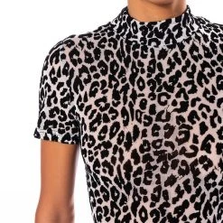 CANT BE TAMED SHORT SLEEVE MOCK NECK BODYSUIT -helmut shop cant be tamed short sleeve mock neck bodysuit white multi 7 7 c1 c1