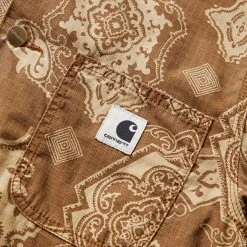 Carhartt WIP WOMEN'S IRVING COAT -helmut shop carharttwipW IRVINGCOATVERSEPRINTHAMILTONBROWN HEAVYSTONEWASH XSI031046 0Y7 60 4