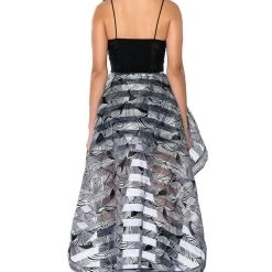 CECCOLI HIGH LOW CORSET STRAPLESS TOP -helmut shop ceccoli high low corset strapless top black multi 4 4