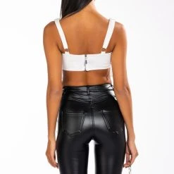 CHA CHA SLIDE BEADED CROP TOP -helmut shop cha cha slide beaded crop top white 5 5