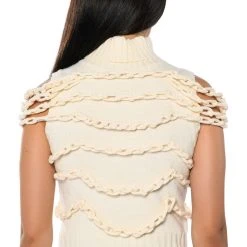 CHAIN LINK DETAIL SLEEVELESS TURTLENECK SWEATER -helmut shop chain link detail sleeveless turtleneck sweater ivory 6 6