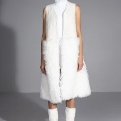 CHALET IN ASPEN QUILTED VEST WITH FAUX FUR