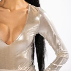 CHAMPAGNE SHOWERS METALLIC BODYSUIT -helmut shop champagne showers metallic bodysuit champagne 6 6