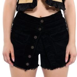 CHARLIE BUTTON FRONT MINI SKORT -helmut shop charlie button front mini skort black 2 2