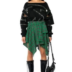 CHARLY MINI PLAID SKIRT -helmut shop charly mini plaid skirt green 2 2