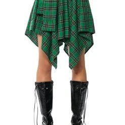 CHARLY MINI PLAID SKIRT -helmut shop charly mini plaid skirt green 4 4